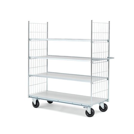 Easy roll shelf trolley CARRIER, 4 shelves, 1400x600 mm