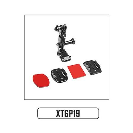 Skyt frontside hjelm tilbehør sett J-formet spenne base støttefeste for Gopro Hero 10 9 8 7 5 Yi 4k H9r Sjcam Go Pro Kits(XTGP19)