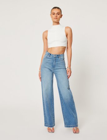 ABRAND 94 High Wide Alexa Rcy Mid Vintage Indigo - Blue - 28