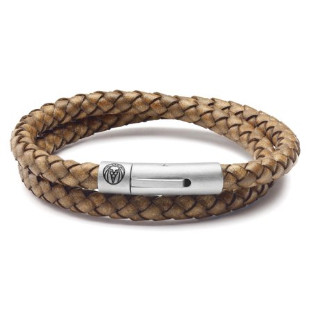 Collins | Pulsera envolvente de cuero vintage de 6 mm para hombres - Pulseras de cuero