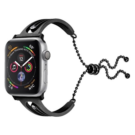 Apple Watch Series 5 40mm strassi luksuskellon ranneke - Musta