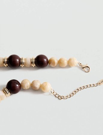 Mango Combined Beads Necklace - Brown - ONE SIZE