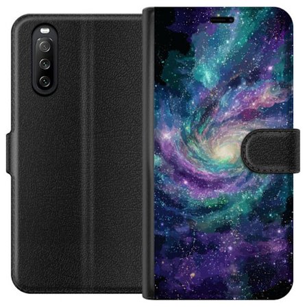 Yhteensopiva Lompakkokotelo Sony Xperia 10 III Koristeellinen itämainen lyhty, jossa puolikuu ja tähdet lämpimässä kullanhohtoisessa yöympärist