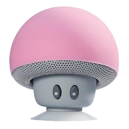 Bærbare trådløse sopphøyttalere med innebygd mikrofon og sugekopp (rosa)