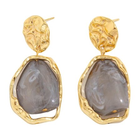 Grå Krystal Hængeøreringe, Vintage Barok Perle & Smeltet Metal Dråbeøreringe, Geometriske Statement Smykker til Kvinder