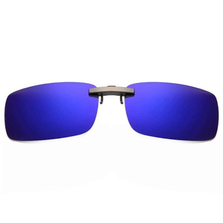 Clip-on Solglasögon Metall Blå Spegelglas 37x59mm