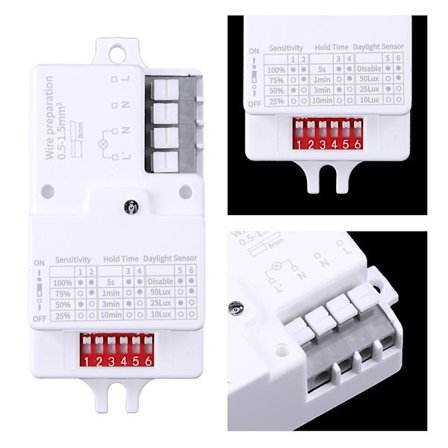 AC 220v-240v/50hz Mikrobølge Radarsensor Bevegelsessensor for LED-lys