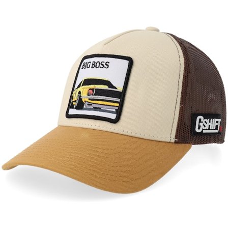 Gearshift - Beige trucker Caps - American Big Boss Muscle Stone/Brown/Wheat A-frame Trucker @ Hatstore