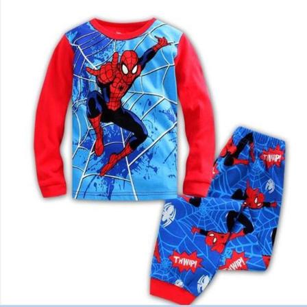 2 stk. sæt Spider-Man Pyjamas Børn Super Soft T-Shirt Bukser B 120CM