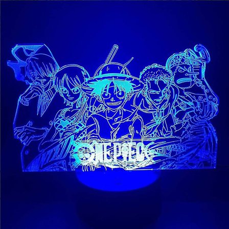 One Piece Yövalo Luffy Sanji Zoro Nami 3D LED Illuusio Pöytälamppu Optinen Toimintahahmo Lamppu Yöpöydän Koriste Työpöytälamppu Anime Valo Lamppu 7