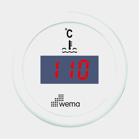 Vattentemperaturmätare digital vit