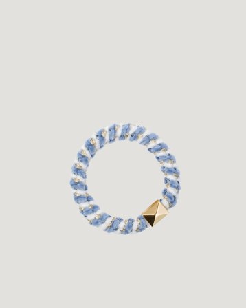 Dark Department Fluffy Fat Hair Tie W/Gold Blå Accessoarer Jente - Kids Brand Store