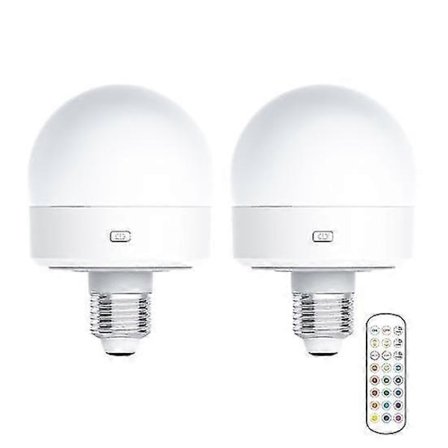 USB Ladattava Lamppu Kaukosäätimellä Ajastimella Himmennettävä Helppo Asentaa Paristokäyttöinen E27 Lamppu RGB Valo