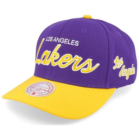 Mitchell & Ness - Los Angeles Lakers Team Script 2.0 Pro Hwc Purple/Yellow Adjustable Adjustable Purple Cap - NBA @ Hatstore
