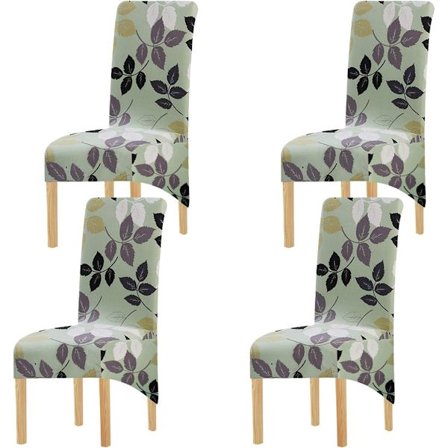 Trykte Stræk Stolebetræk til Spiseborde, 4 stk Elastiske Store Stolebetræk til Bryllup Banket Fest Dekoration