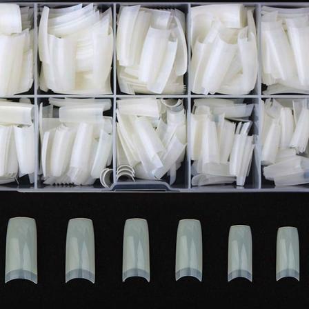 Akryl Negle Spidser Hvide 500stk Franske Kunstige Falske Spidser til Manicure Neglekunst Saloner & Hjem DIY Naturlige