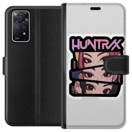 Yhteensopiva Lompakkokotelo Xiaomi Redmi Note 11 Pro 5G K-pop-inspiroitunut futuristinen tyttöryhmä neonvaloissa ja kosminen sci-fi-kohtaus