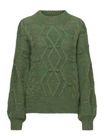 Objkamma Cable Knit Pullover Noos Green Object