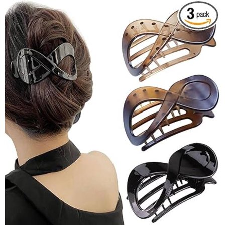 (3 kpl) Vintage musta hiusklipsi, iso hiusklipsi naisille paksuille hiuksille, iso hiusklipsi nainen tyttö, hiusklipsi naisille liukumaton hiusklipsi