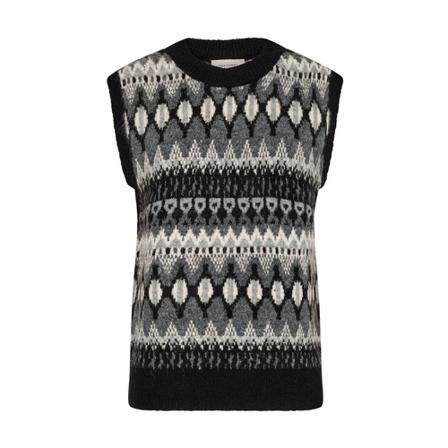 Freequent, Sleeveless Knitwear Zwart, Dames, Maat:XS,polyester,print