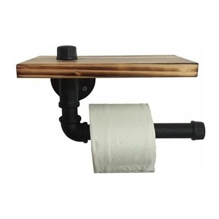 Toiletpapirholder Retro Design Metalrør Hylde Opbevaringssæt med