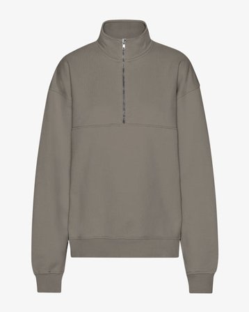 Organic Quarter Zip - Misty Brown - Female - L