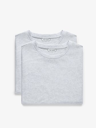 John Henric Men's 2er-Pack Grau Slim Fit Lightweight T-Shirt Size L