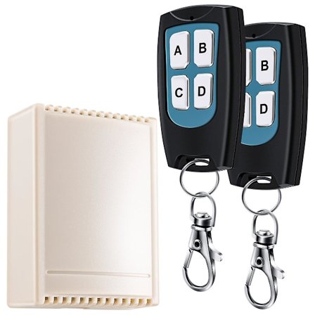 DC 12V 4-kanals 200m trådløs RF-fjernbetjeningskontakt 2 sendere + modtager