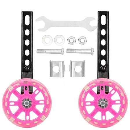 2 st Barncykel Stödhjul Åkande Blinkande Träningshjul Kompatibla för 12-20 Tums Cyklar