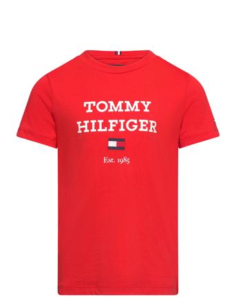 Th Logo Tee S/S T-shirts Short-sleeved Rød Tommy Hilfiger*Betinget Tilbud