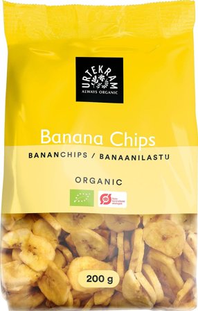 Urtekram Bananchips sprød snack Ø 200 g, Helse & Madvarer, Helse & Madvarer, Madvarer