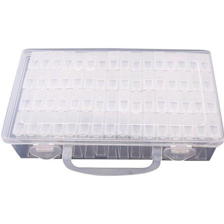 (Hvit) Justerbar smykkeoppbevaringsboks i plast - SODIAL - 64 rom - Hvit