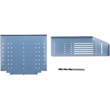 Mall för montering av skåpdörrar och lådor - Inkluderar borr och monteringsschema för skåpknoppar och handtag