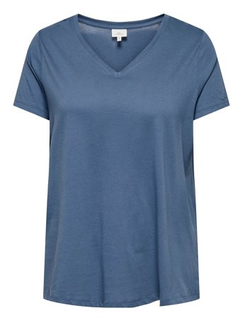 Carbonnie Life S/S V A-Shape Tee Noos Blue ONLY Carmakoma