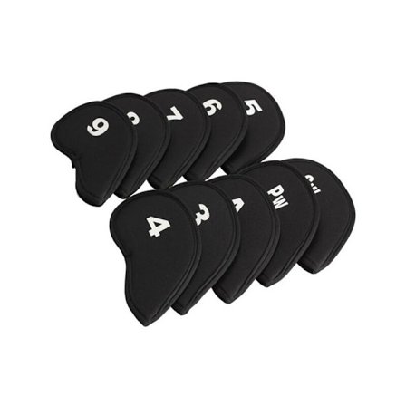 Golf-mailan suojat, 10 kpl golf-mailan suojaa, golf-rautamailan suojat, golf-raudan suojat, painetulla numerolla, musta