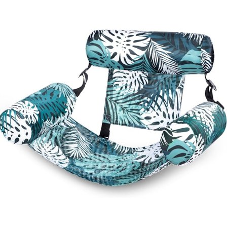 Svømmering til voksne - oppustelig liggestol - sammenklappelig - flydende hængekøje - grøn