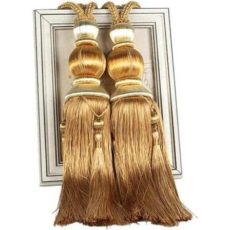 2-pak (Guld), Gardinbinding Holder Løkke Bindebånd Håndlavede Kvaster Lanterne Enkel Hængende Kugle Gardinholder Hjemmekontor Vindue Dekorativ Dr