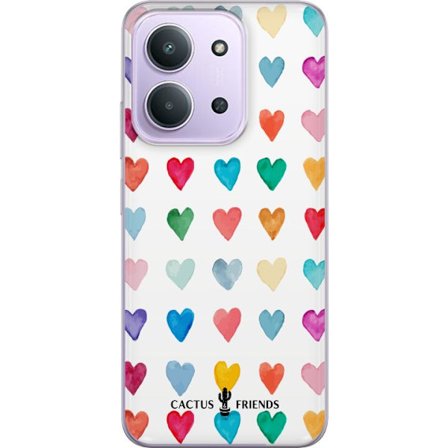 Yhteensopiva Puhelinkuori Xiaomi Xiaomi Redmi 15C Cactus and Friends - Watercolor Love Grid