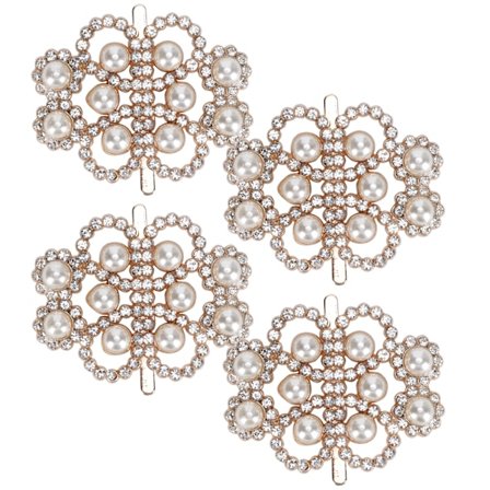 4 st Diamant Pärldekorationer Mode Skoklämmor Legering Smycken Ornament Hantverksmaterial (Diamant Pärla Symmetrisk)