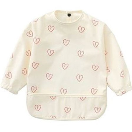 ING Savlesmække Pakke med 1 12-36 Måneder Hjerte Mønster Baby Savlesmække Gylpesmække PU Smække Vaskbare Unisex Hjemme eller Udendørs til Nyfødte Dåb 