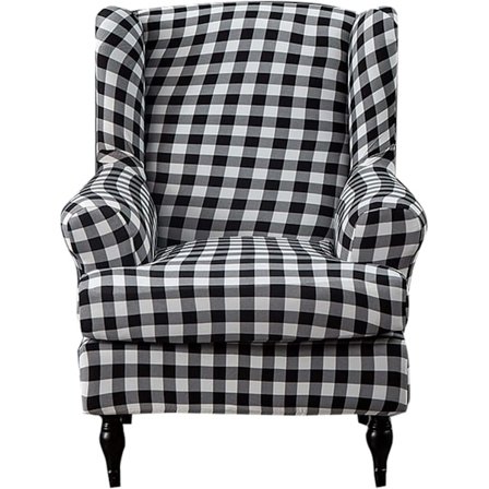 Wing Chair Slipcovers 2 delar Stretch Spandex Wingback stolsöverdrag Soffa Slipcover Utskrift Wingback Fåtölj Slipcovers Möbelskydd Soffa Så