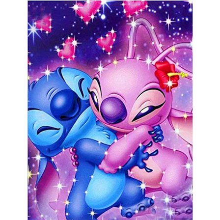 Stitch Diamond Painting Kit, 5D Cartoon Diamond Art Kit, Rund Fuld Drill Stitch Diamond Painting Art, DIY Maleri med Diamanter Maleri Kunst