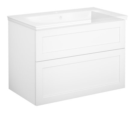 Gustavsberg Artic Allaskaappi 80 cm, pehmeästi sulkeutuvat laatikot Valkoinen, vedinlistat laatikoissa, Kylpyhuone