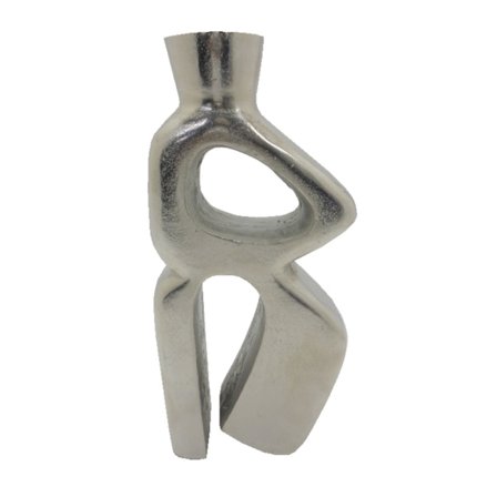 Alumiinimaljakko, hopeinen nikkelipinta, 16x7x38 cm