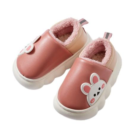 Fleecefoder För Flickor Vintervarma Skor Round Toe House Slipper