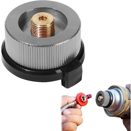 1 stk. Gaspatron Adapter til Campingkogegrej, Gaspatron til Gasflaske Adapter, Adapter.