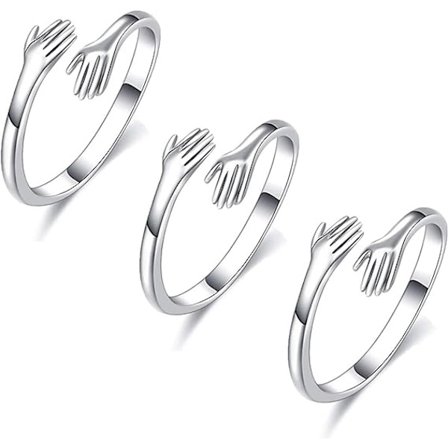 Krama ringar, 925 Sterling Silver Personliga öppna justerbara ringar