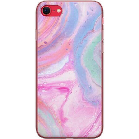 Yhteensopiva Puhelinkuori Apple Apple iPhone 7 Abstrakti pastellin värinen marmoritaide, jossa on nestemäinen akryyli vaikutus pinkissä, sinisessä