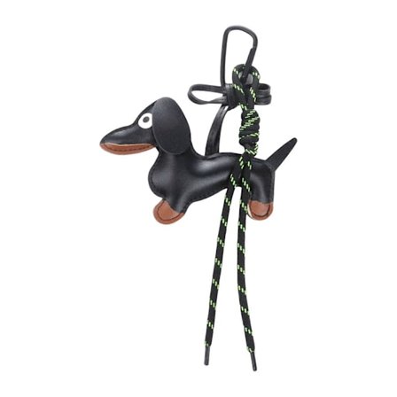 Moderigtig Retro Gravhund Nøglering Moderigtig Robust PU Smykketilbehør Samler og Trendsætter Brugt Sort