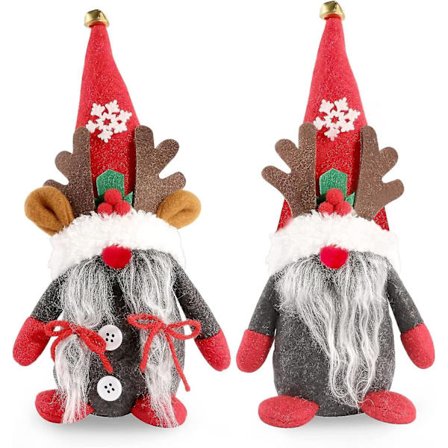 2 stk. Jule-nisser Plys Dekorationer Tomtes Nisser Pynt Nordisk Elf Dukke